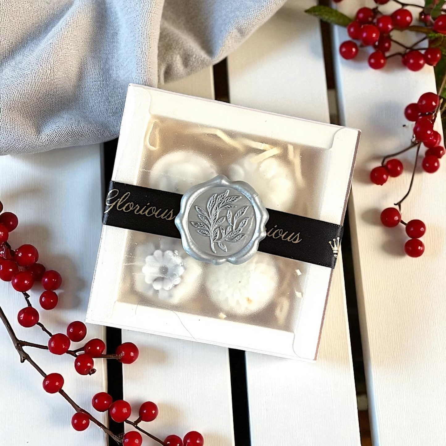Spa Day 4 Lavender Wax Melts Gift Box With Botanicals