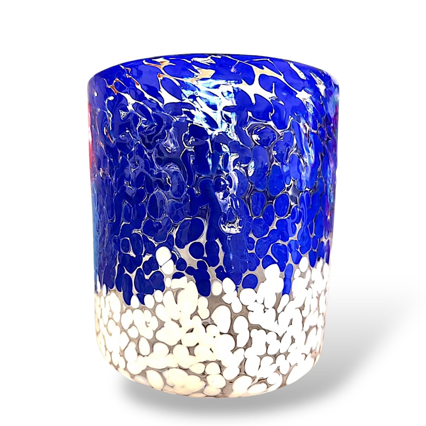 Stunning Large Hand-Blown Glass Candle Vase - (unfilled) Light Blue Aqua