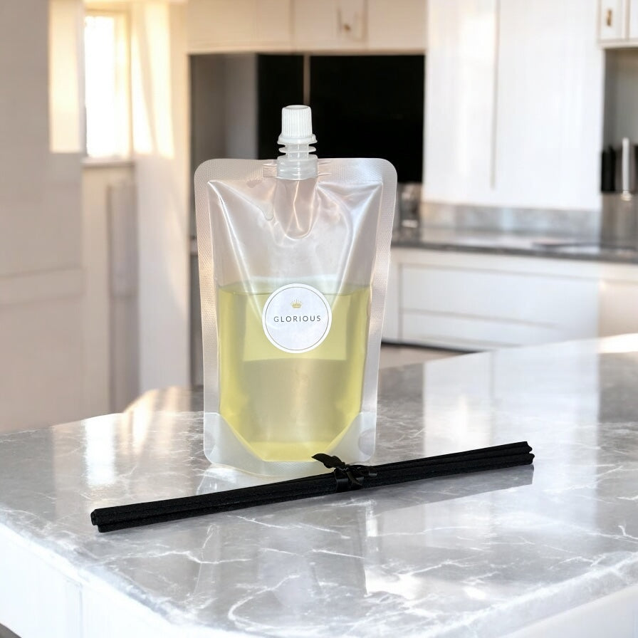 Reed Diffuser Fragrance Refill and Diffuser Reeds - Lime, Basil, Mandarin