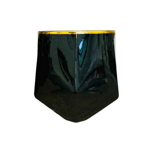 Black Luminiere Large Gloss Candle Glass