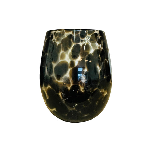 Animal Print Large Candle Glass