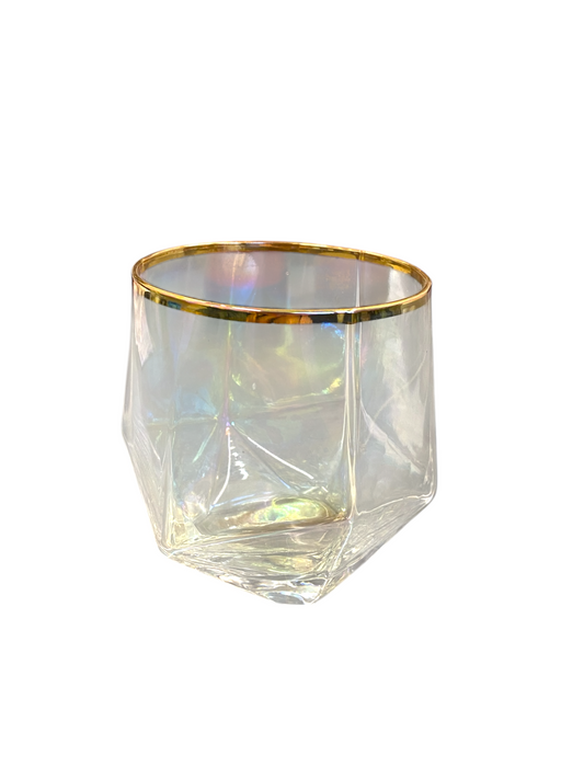 Iridescent  Luminiere Large Gloss Candle Glass