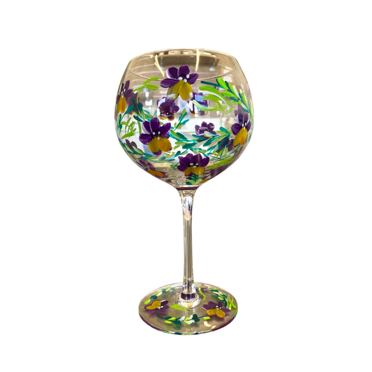 Hand Painted Goblet - Pansy