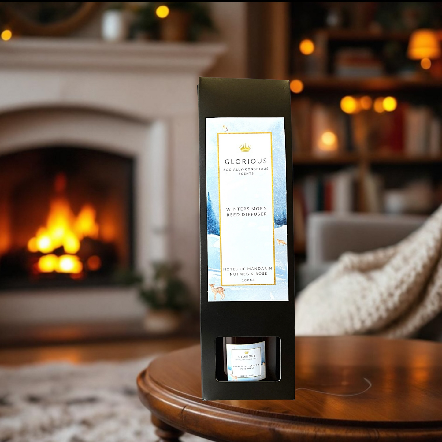 Winters Morn - Cinnamon, Nutmeg, Patchouli & Rose Luxury Reed Diffuser